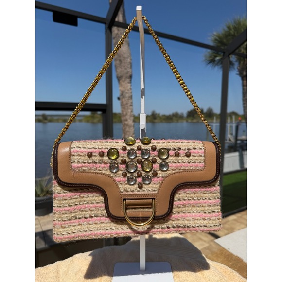 Marc Jacobs Handbags - Marc Jacobs Vintage 2011 Runway Jeannie Jewel Applique Tweed Clutch Bag